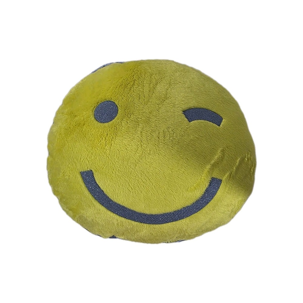 Smiley Chartreuse Throw Plush Flutter Pillow Yellow